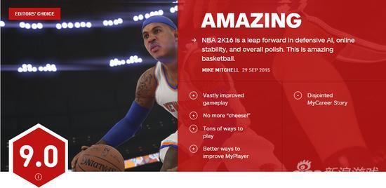 NBA 2K16 IGN评价