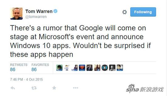 为微软站台？传言谷歌明天将宣布Win10通用应用计划1