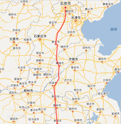 京九高铁北京到阜阳段