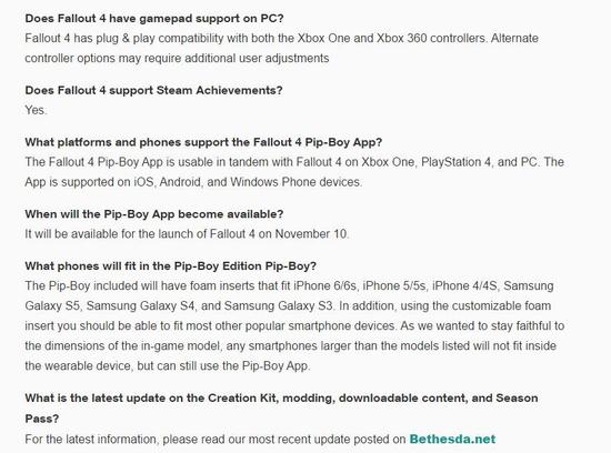 《辐射4》PC配置需求公开 Pip-Boy App全平台