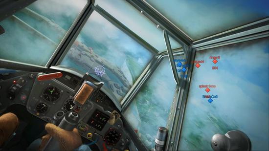 图2-《浴血长空》游戏实景截图，俯击地面