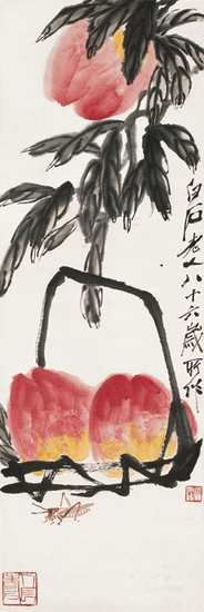 齐白石（1864-1957） 多寿

　　纸本立轴

    ×34cm 约3.1平尺

　　出版：《齐白石绘画选萃》P48，上海书画出版社，2009年10月。