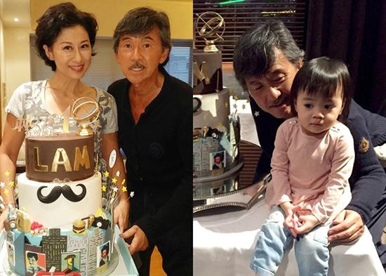 左为林子祥与妻子叶倩文，右为林子祥与外孙女