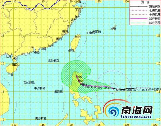 “巨爵”路径预报图