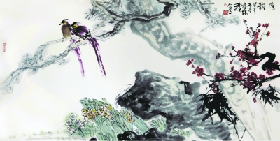 裴士戎、张宝珠合作《春韵》,既贺即将到来的新春,又寓意文艺的春天来临。