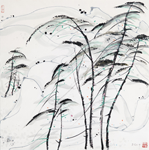 吴冠中　松曲
一九八六年作
设色纸本　镜心
70cm x 69cm
(27½in x 27in).
估价：HK$400,000 - 600,000