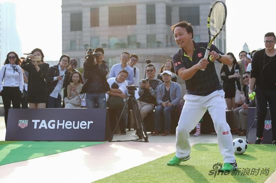 TAG Heuer泰格豪雅品牌挚友、华裔网球传奇张德培应战网球挑战