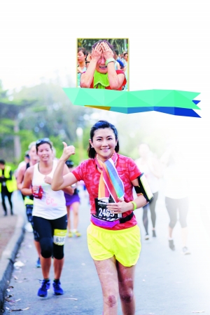 Selina10月19日在美国跑半马