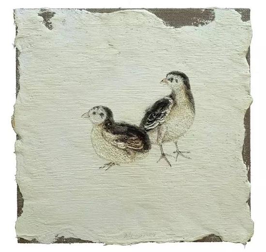 王焱 《雏鸡图》  70×70cm 布面油画 2015