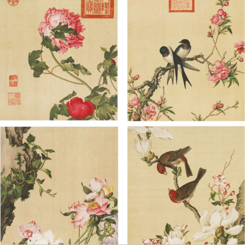 清 郎世宁 《仙萼长春》册(局部)
