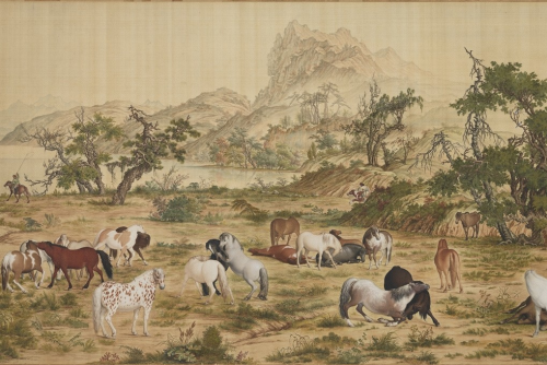 清 郎世宁 《百骏图》卷(局部)