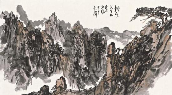 范扬《排云亭北望西海》55cm×97cm2014年