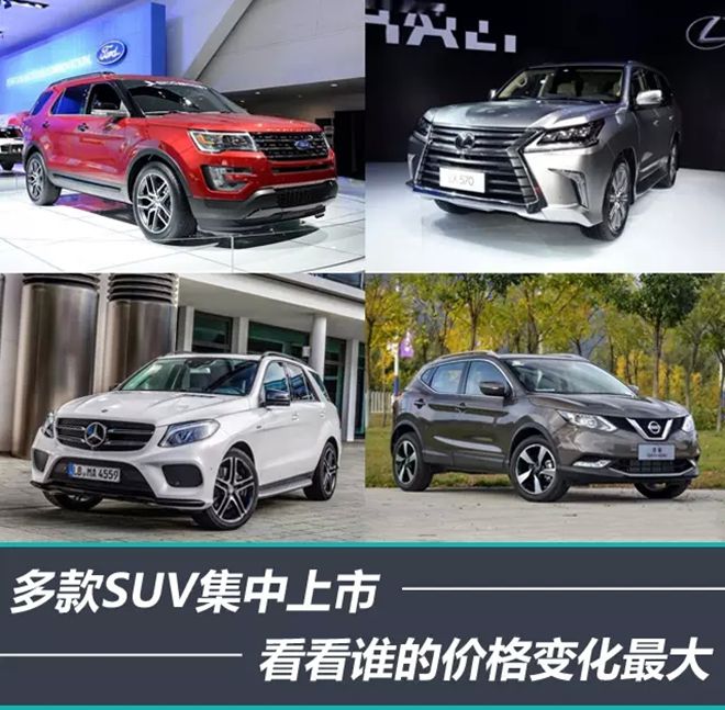 多款SUV密集上市 价格均有不小幅度下降