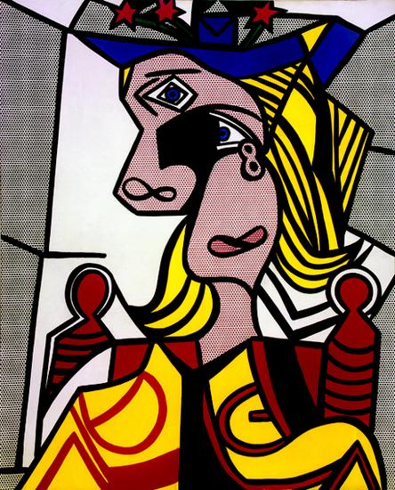 罗伊·里奇腾斯坦《带花帽的女人》（ Woman with Flowered Hat，1963）） 图片：： © Estate of Roy Lichtenstein New York / ADAGP， Paris， 2015