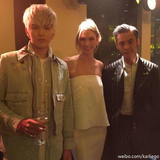 吴亦凡、陈伟霆和超模 Karlie Kloss合影