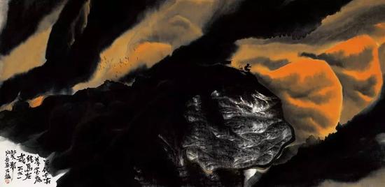 山光云影 A landscape of Mountains and clouds 68cm×138cm 2005年