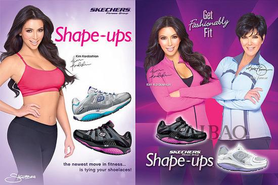 金-卡戴珊 (Kim Kardashian) 、克里斯-詹娜 (Kris Jenner) 为健步鞋代言
