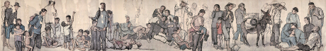 蒋兆和 《流民图》纸本水墨设色，200×1400cm，1943年　中国美术馆藏