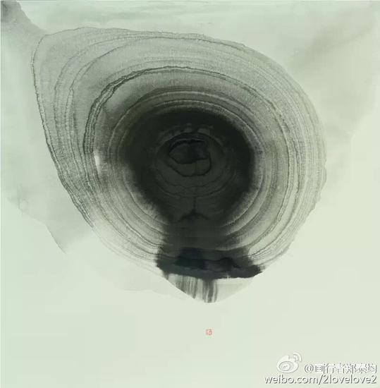 《摄受》 100x100cm 水墨 2015年