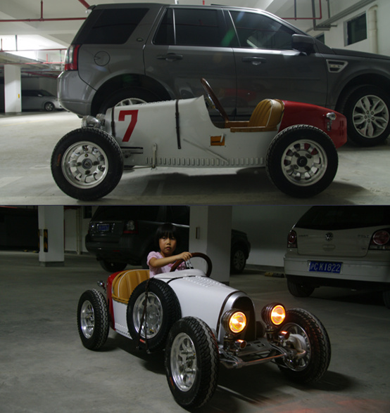 牛爆了!工程师老爸给儿子造Mini Bugatti