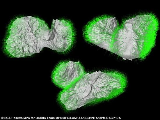 之前有关67P/楚留莫夫-格拉西孟柯彗星的研究分析显示,这颗彗星的两个“瓣”似乎是由两个分离的小彗星碰撞形成的,由一个细“颈”连接。通过对两瓣上物质层的分析,研究人员发现它们的确是分离的。