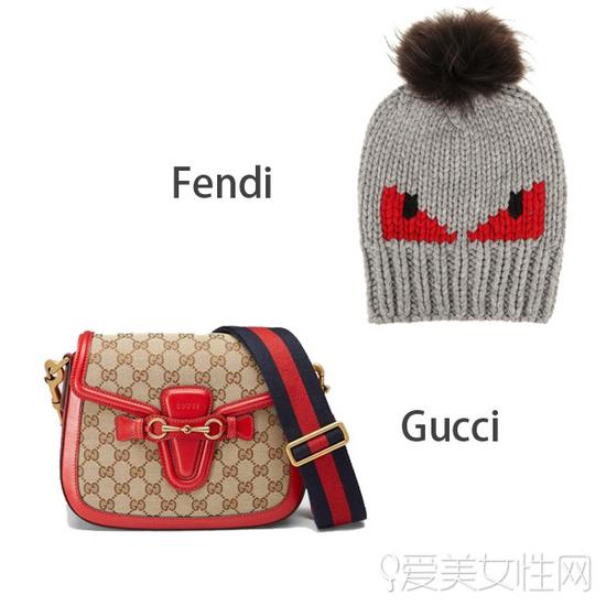 唐嫣Fendi毛线帽，Gucci包包