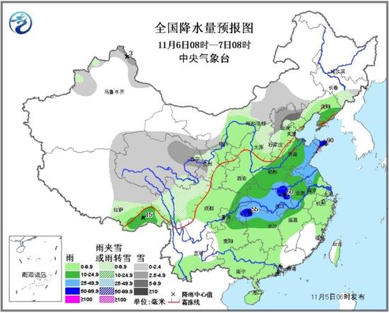 全国降水量预报图