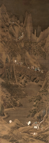 上海博物馆提供的巨幅《剑阁图》为仇英最具代表性的山水画
