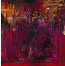 纳斯伦（1965 年生），《空间的抽象》，2015 年作，复合媒材画布，145 x 140 公分