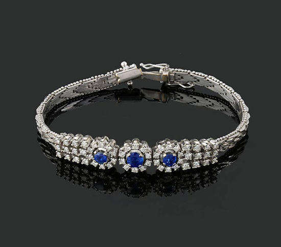 8   1910年代爱德华时期蓝宝石钻石手链