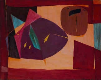 陈文希（1906–1992），《形状》，油彩画布，80 x 100 公分