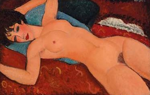 莫迪利安尼作于1917—1918年的《侧卧的裸女》