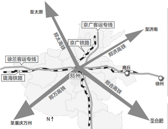 河南米字型铁路线现雏形