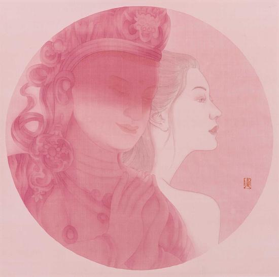 赵东,昔愿,直径53cm,纸本水墨,2015