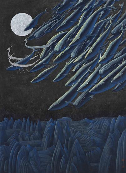 葛冠中,月之华,85×62cm,纸本水墨,2015