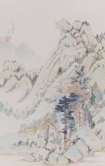 王偲 没骨山水三 50x33.3 纸本水墨 2015年