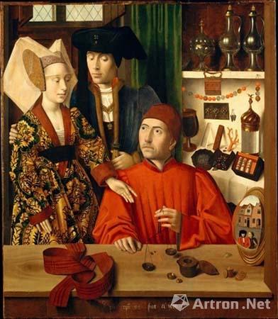 《店铺中的金匠》 彼得斯·克里斯蒂 1449年 木板油彩