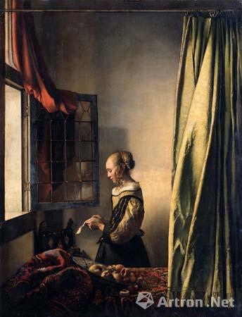 《站在窗前读信的女子》 扬·维米尔 1657-1659年 布面油彩