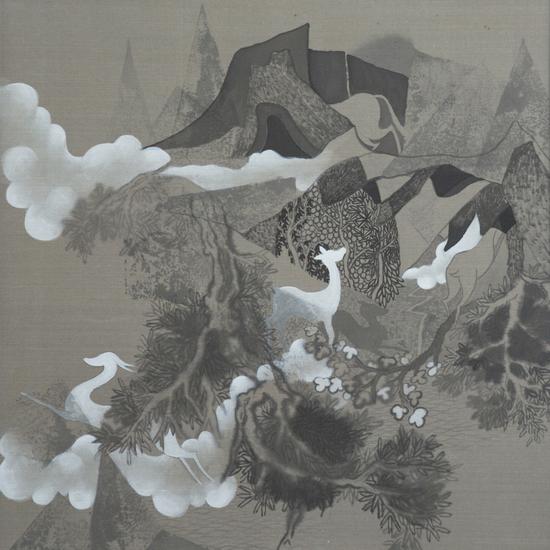 李丽莎 《寻3》 34×33cm 绢本工笔 原价RMB2500 双十一特惠价RMB2000