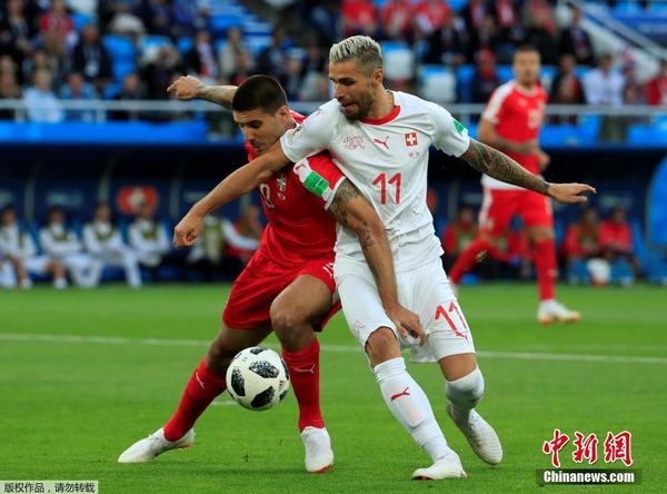 瑞士队2-1最后时刻逆转塞尔维亚