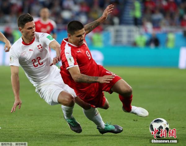 瑞士队2-1最后时刻逆转塞尔维亚