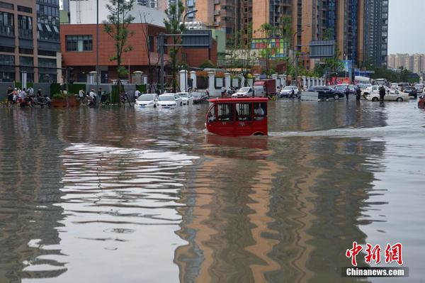 成都大暴雨致街道积水严重