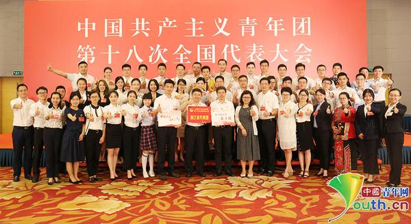 团十八大代表组团合影