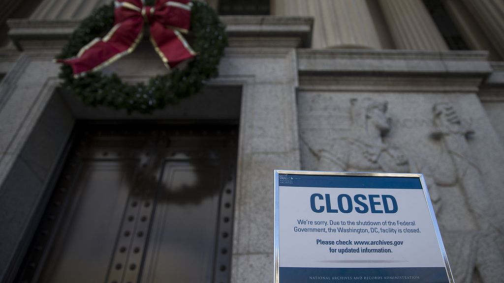  ▲當地時間2018年12月22日，美國華盛頓，國家檔案館受政府關門影響關閉。 圖/視覺中國