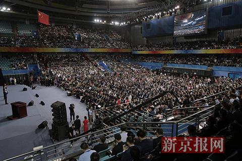 庆典会场。 新京报记者 朱骏 摄