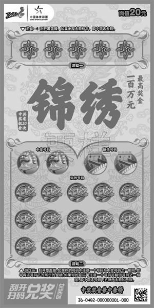 体彩百万新票 锦绣 上市 单票中10万送奔驰Sm