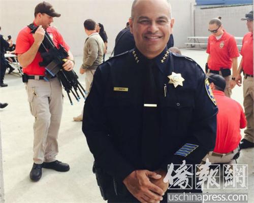 爾灣加大察警局負責人Jorge Cisneros 。 (圖片來源:美國僑報記者 尚穎 攝