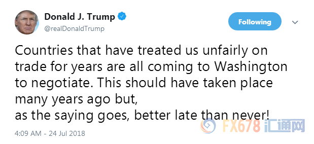 特朗普高呼关税是最棒的,建议欧盟和美国取消