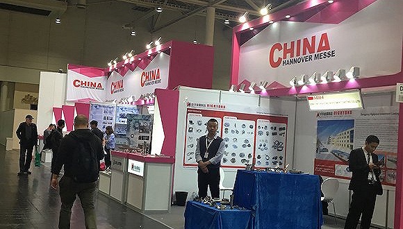 2018年汉诺威展上的中国公司展位。摄影:王磬