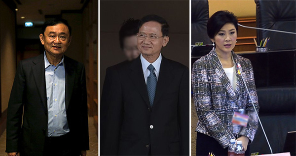  左起：他信、頌猜、英拉。  視覺中國 資料圖